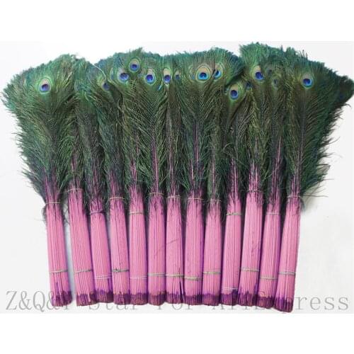 20-100 natural peacock hairs 80-90CM (32-36 inches) direct dyed pink DIY craft jewelry clothing accessories feathers