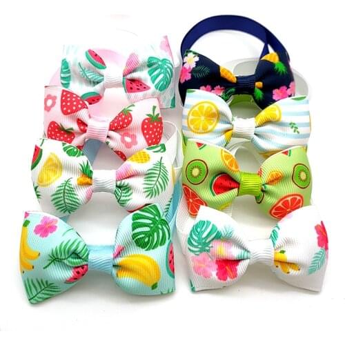 20 Pcs Pet Grooming Summer Fruit Style Dog Grooming Bow Ties Dog Accessories Bowtie Neckties For Small medium Dog Pet Supplies