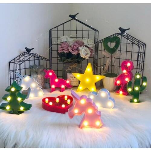 3D Cartoon Pineapple / Flamingo / Cactus Modeling Lamp LED Night Light Cute Decoration Gift