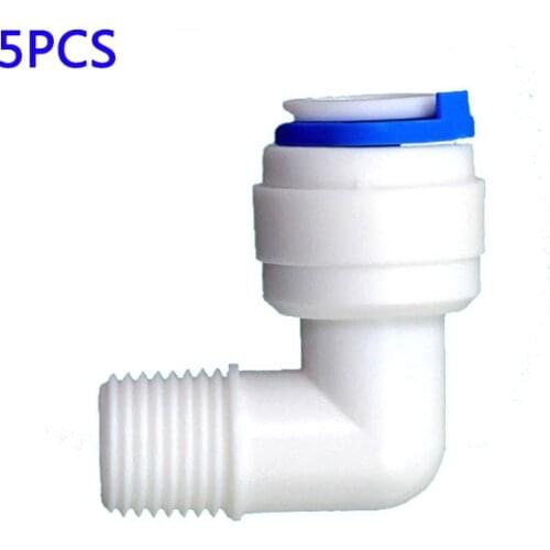 5pcs 1/4" Hose 1/8" Male threaded Elbow Connection Quick Connect RO Water System pipe Connector Fittings joint