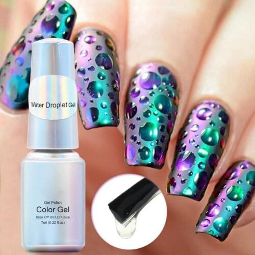 7ml Quick Building Nail Droplet Polish 3D Effect Transparent Water Droplets Clear UV Long Lasting Lacquer Manicure Nail Polish