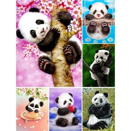 Diy 5D Diamond Painting Full Square Animal Cross stitch Kits Diamond Embroidery Panda Mosaic Picture of Rhinestones Decor Gift