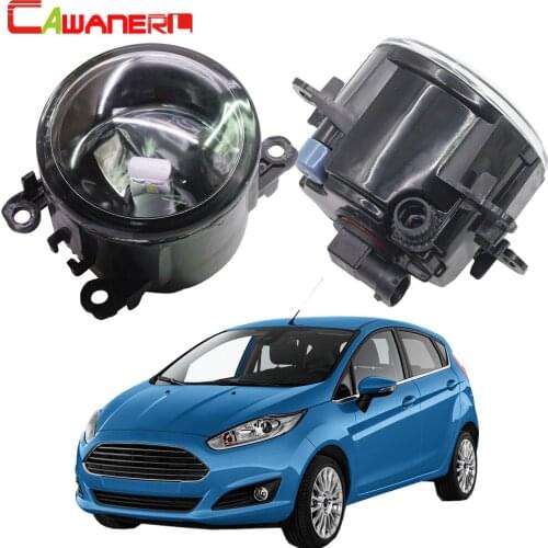 Cawanerl For 2001-2015 Ford Fiesta Car Accessories Fog Light Assembly Lampshade + H11 LED / Halogen Lamp DRL 12V
