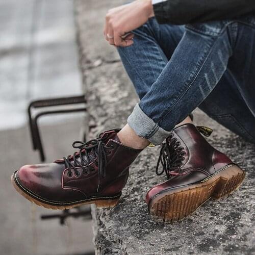 Casual Shoes Man Fashion Mens Casual Boots Sneaker Mens High Shoes Leather Men Sneakers Wear Running Hightop Work