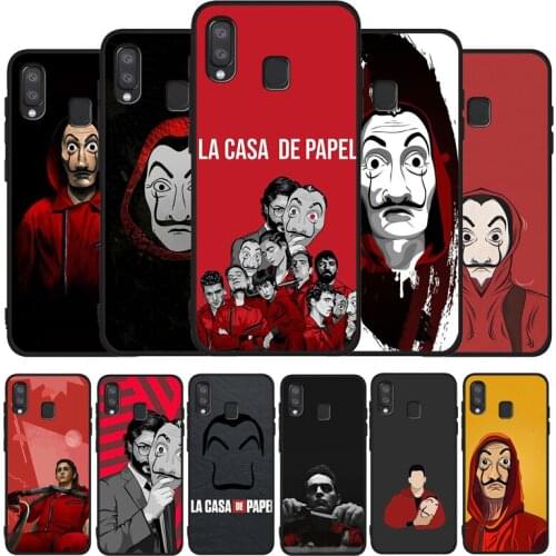 The Paper House Money Heist black soft phone Case For Samsung A10 20 30 40 50 30S 50S 60 70 M10 A51 71 A20E A10E A21S Cover