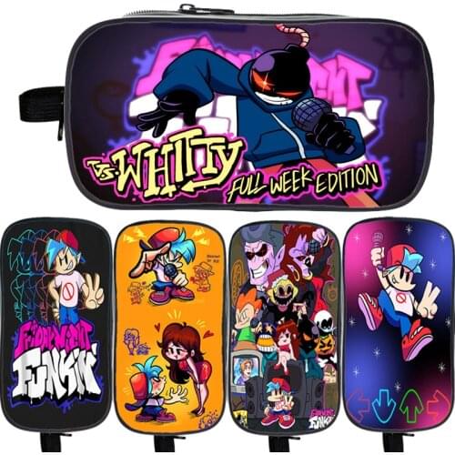Music Rhythm Game Friday Night Funkin Makeup Bags Cartoon Pencil Case 3D Print Pen Bag Kids Stationery Storage Pouch Organizer