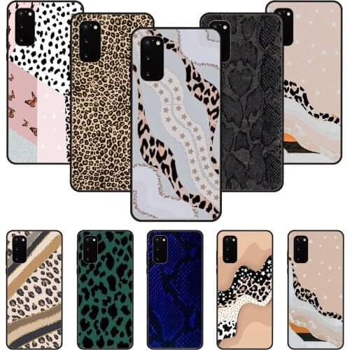Phone Case For SamSung Galaxy S Note 10 20 7 6 9 8 Plus Edge E Ultra Lite Black Cover Etui 3D Shell Trend Snake Leopard Pattern