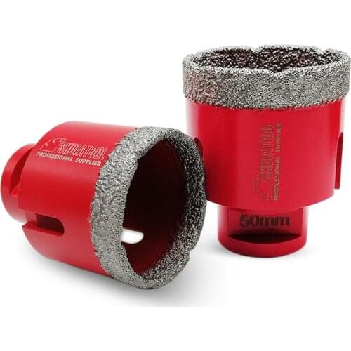 SHDIATOOL 2pcs Dia 50mm Vacuum Brazed Diamond Drilling Bits M14 Connection Diamond Height 10mm Professional Quality Drill Bits