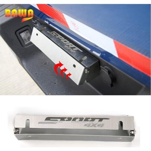 HANGUP Chrome Steel Front Rear License Plate Bracket Holder Decoration Stickers For Ford F150 2015 Up Car Styling