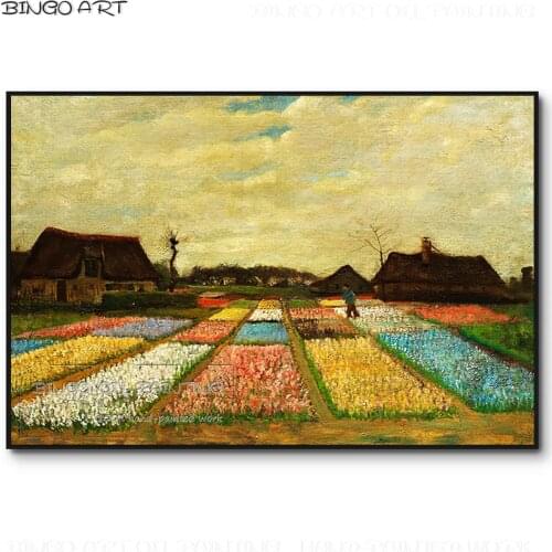 Artist Hand-painted High Quality Van Gogh Canvas Artwork Flower Garden Oil Painting Reproduce Dutch Flower Garden Oil Painting