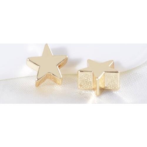JFE38 Lovely Stars Spacer Beads Gold Electroplated Bead Accessories Fashion DIY Bracelet Necklace Jewerly Finding 6/8mm 100PCS