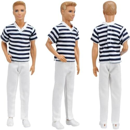 Ken Lattice Tops Trosuers Outfit Sets for Barbie 11Inches BJD FR 30cm Boy Friend SD Doll Clothes Dollhouse Roll Play Accessories