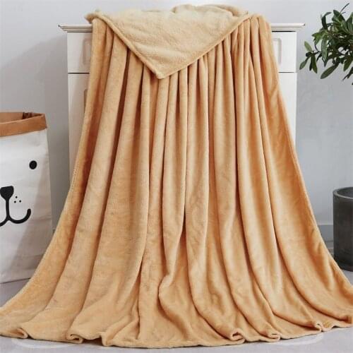 Simple Style Summer Blanket Solid Color Flannel Throw Blanket Soft Home Textile Bedspread Bed Sheet Air-conditional Blankets