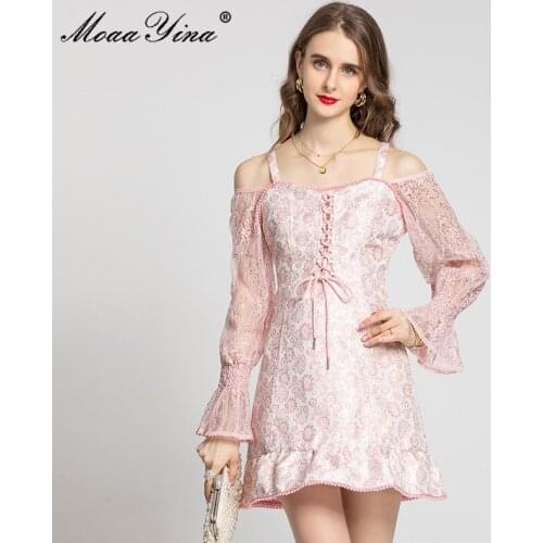 Розовые летние платья MoaaYina China At AliExpress