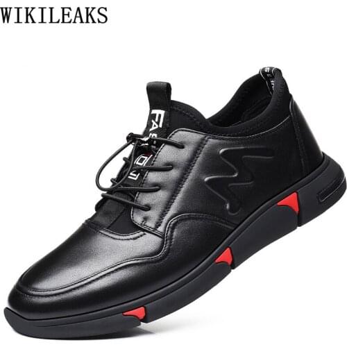 Leather Casual Shoes Elevator Shoes for Men Black Casual Shoes for Men Chaussure Homme Zapatos De Hombre Chaussures Casual