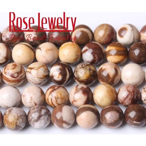Natural Australia Zebra Stone Beads Round Loose Spacer Beads 15" Strand 4 6 8 10 12 mm For Jewelry Making DIY Bracelet Wholesale
