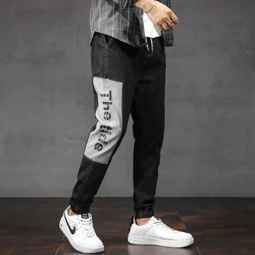 2021 New Streetwear Hip Hop Cargo Pants Mens Jeans Cargo Pants Elastic Harun Pants Joggers Pants In Autumn and Spring Men Cloth