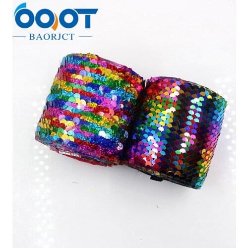 OOOT BAORJCT G-18930-1279,75 mm,2 yards Colorful squama Ribbons,Wedding decoration,Garment accessories, DIY handmade materials