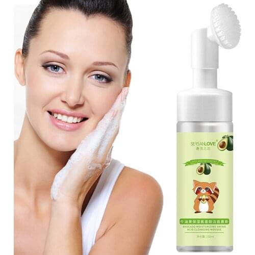 Shea Butter Cleansing Foam Face CleansingAcne Exfoliator Brush Anti Care Aging Cleanser Massage Whitening Moisturizing