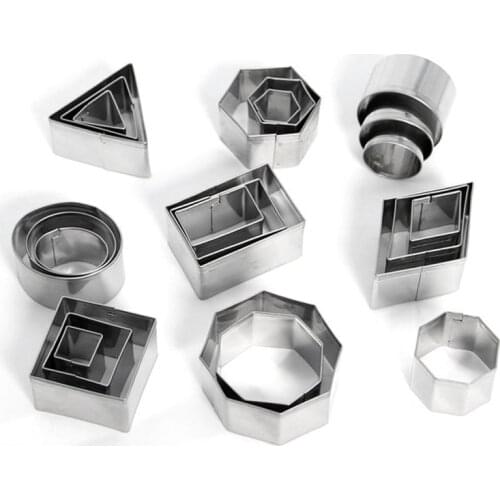 Cookie Cutter 24 Pcs/set Stainless Steel Fondant Cake Baking Mold Round Heart Flower Star Shape Biscuit Decorating Moulds