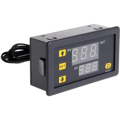 Temperature Controller Relay Dual Digital LED Display Heating/Cooling Regulator Thermostat Switch