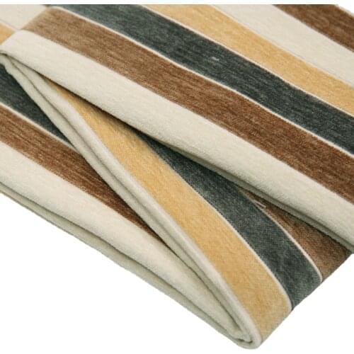 Width 150cm Factory Direct Selling Tri-color Stripe Cloth Chenille Woven Sofa Curtain Material 2019 New Dyed Jacquard Fabric