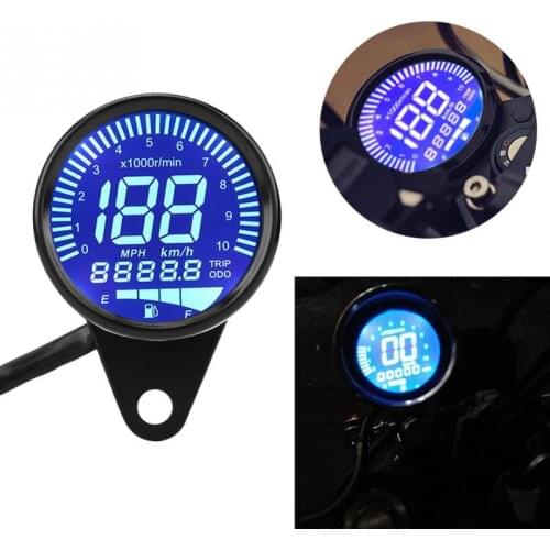 Universal Motorcycle LED Digital Speedometer Tachometer Speed Gauge Oil Level Meter Black Motorcycle Speed Gauge