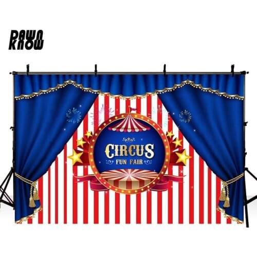 DAWNKNOW Circus Vinyl Photography Background For Newborn Cartoon Photo Shoot Backdrop For Birthday Party Photo Studio G761