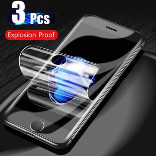 3Pcs For iphone 7 Plus Protective Glass For aifone 8 7 Plus Screen Protector Hydrogel Film On aiphone 7Plus 8Plus Armor Pelicula