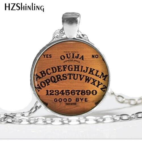 HZ--A239 2017 New Fashion Glass Cabochon Dome Pendant Vintage Bronze Ouija Board Necklace Art Glass Cabochon Necklace HZ1