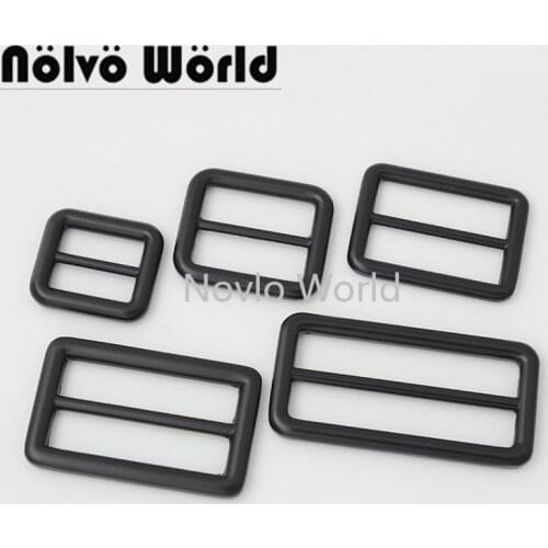 10-50 pieces 5 size 19-26-32-39-51mm dark black Webbing Straps Metal Slider Tri Glide Adjuster Buckles Bag Shoes Belt Strap Ring