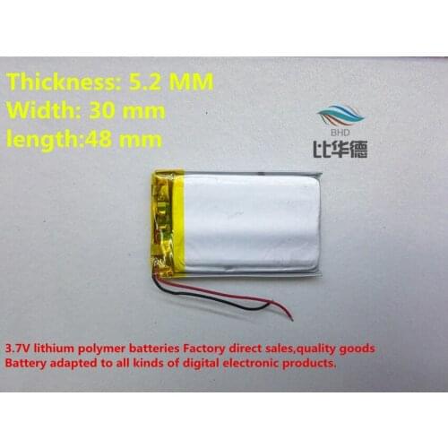 10pieces/lot) 523048 800mah lithium-ion polymer battery quality goods quality of CE FCC ROHS certification authority