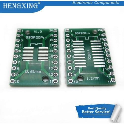 10pcs/lot SOP20 SSOP20 TSSOP20 to DIP20 Pinboard SMD To DIP Adapter 0.65mm/1.27mm to 2.54mm DIP Pin Pitch PCB Board Converter