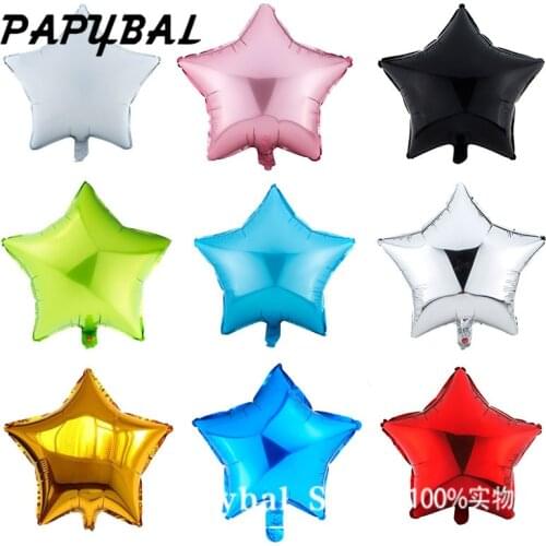 10pcs 18inch Gold Sliver Foil Star Shape Balloons Inflatable Helium Balloon Baby Shower Birthday Wedding Party Decoration Toys