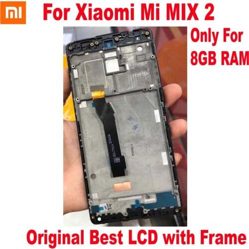 100% Original Best For Xiaomi Mi Mix 2 Mix2 8GB RAM LCD Display Touch Screen Digitizer Assembly Sensor with Frame Phone Pantalla