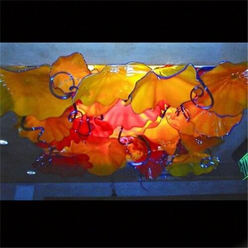 100% Mouth Blown Borosilicate China Supplier Home Blown Glass Plates Art Ceiling Lights