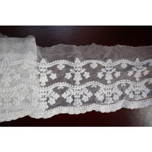 14 yards pink lace fabric by the yard, ivory mesh embroidered lace fabrics