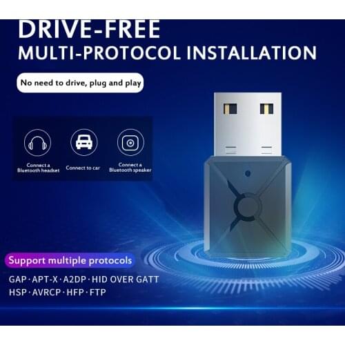2020 USB Bluetooth 5.0 Audio Transmitter Receiver Bluetooth Adapter PC Laptop Adapter For Headphone Smartphone For MP3 CD Player