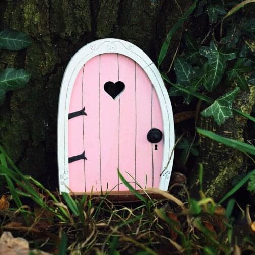 3D Wooden Fairy Garden Door Hand Made DIY Door Decoration Miniature Fairy Garden Signs Doll House Door Craft House Door 2021