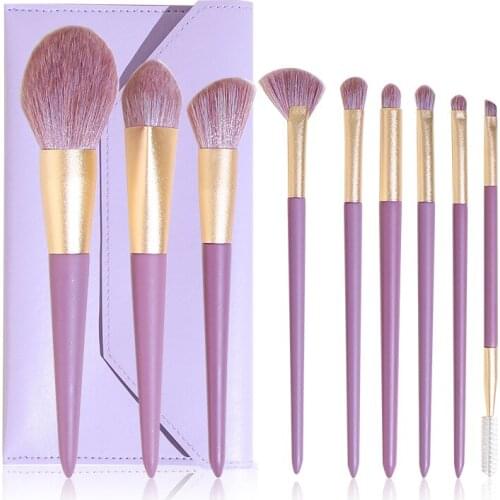 9 Pcs/set Purple Style Makeup Brushes Purple Sweet Potato Eye Shadow Brush Eyebrow Brush Foundation Brush Makeup Tools