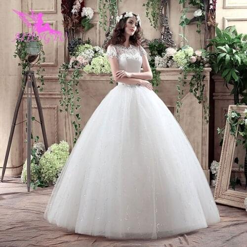AIJINGYU 2021 plus size new hot selling cheap ball gown lace up back formal bride dresses wedding dress WK371