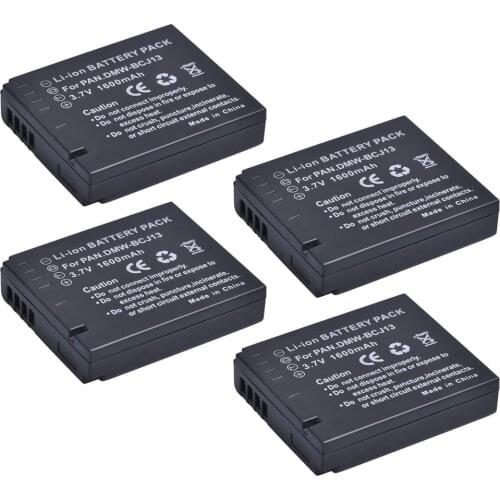 4pcs 1600mAh 3.7V DMW-BCJ13 DMW BCJ13 BP-DC10 Camera Battery for Panasonic Lumix DMC-LX5 LX5GK LX5K LX5W LX7 LX7GK LX7K Camera