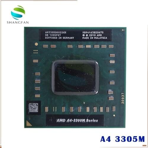 AMD A4-Series A4 3300M Series A4 3305M A4-3305M - AM3305DDX22GX 1.9Ghz Dual Core Laptop processor Socket FS1