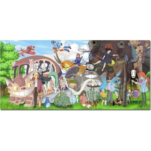 Miyazaki Anime Poster Manga Characters Prints Cartoon Silk Canvas Art Pictures Kids Baby Room Fabric Wall Picture