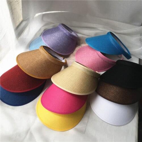 Summer Sky Hat Womens Foreign Trade Solid Size Cap Korean Baseball Cap Travel Wild Beach Big Eaves Grass Bonnets Wholesale