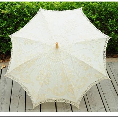 Beige Bridal Lace Umbrella Wedding Sun Umbrella Wedding Decoration Womens Umbrella Parapluie Mariage Sombrilla Encaje WU003