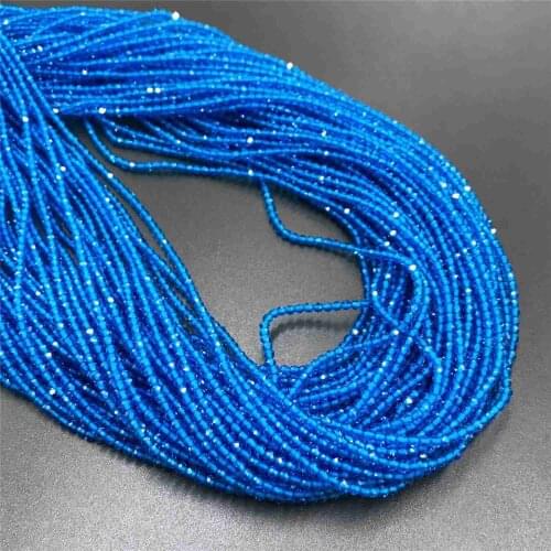 Natural Small stone beads tiny blue quartz crystal beads Round Small Loose Beads Jewelry Making Bracelet Necklace 2 mm beads