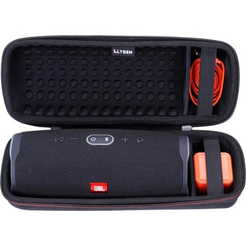 LTGEM Black EVA Waterproof Carrying Hand Case For JBL Charge 4 Portable Wireless Bluetooth Speaker
