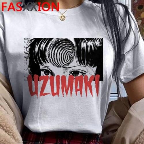 Junji Ito tshirt summer top male vintage ulzzang couple clothes casual tumblr t-shirt harajuku kawaii streetwear