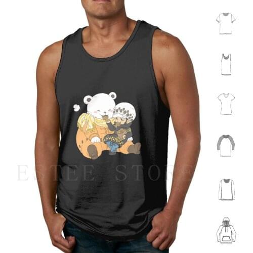 Op Trafalgar Law And Bepo Eating Teriyaki Tank Tops Vest Cotton Bepo Trafalgar Law Trafalgar D Law Law Law And Bepo Bepo Heart
